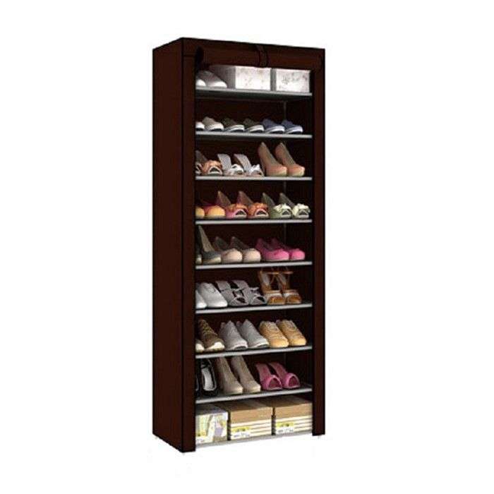 ZS - 9 Tier Fabric Shoe Cabinet - Gray