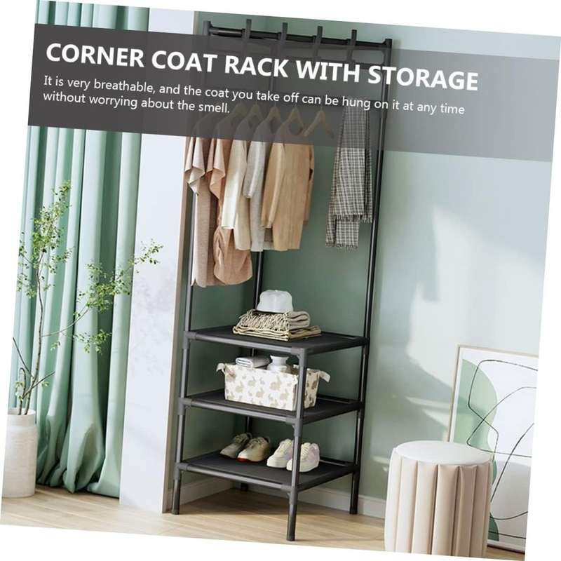 ZS - Corner Coat Rack Multi-function Floor Standing Clothes Hanger