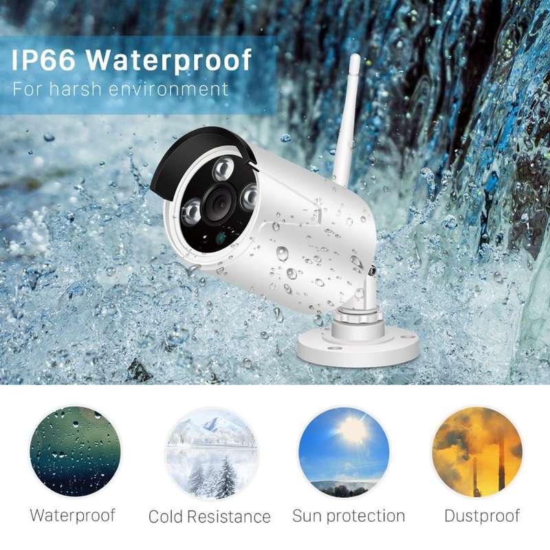 ZS - JORTAN Wireless  NVR Kit 4 Channel, 4 Camera 1080P Outdoor Camera System