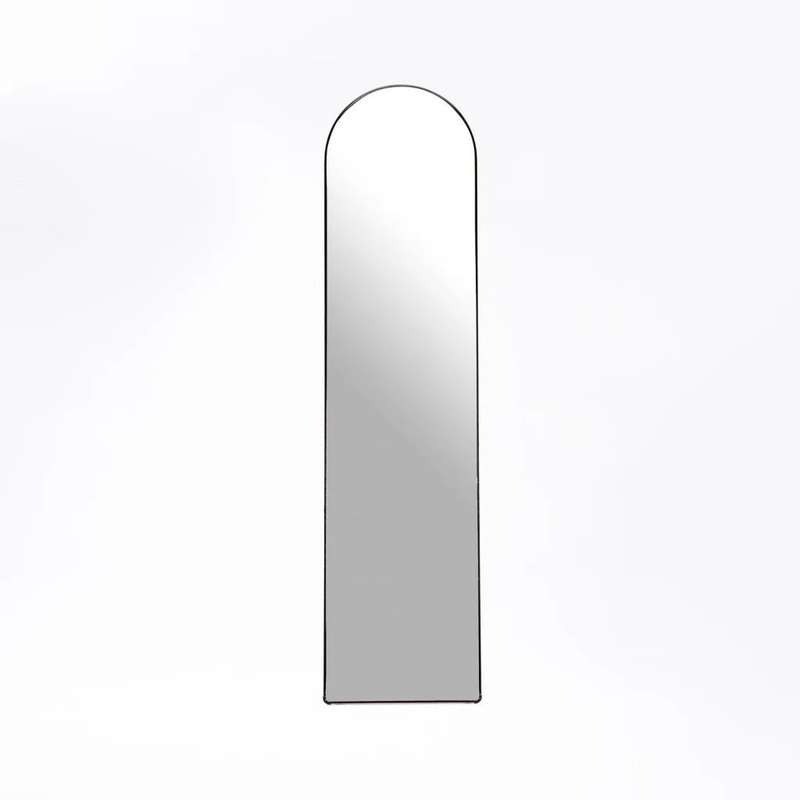 ZS - Free-Standing or Wall-Mount Aluminum Frame Arched Mirror - 146 cm x 36 cm - Black