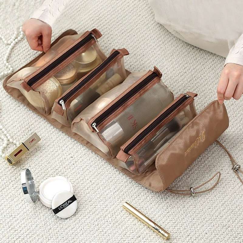 ZS - 4 IN 1 Detachable Toiletry Make up Storage Bag - Beige