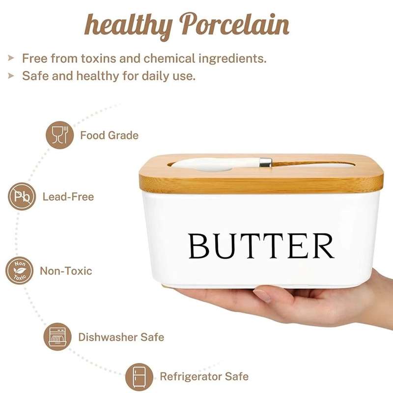 ZS - Ceramic Butter Jar with Butter Knife - Black