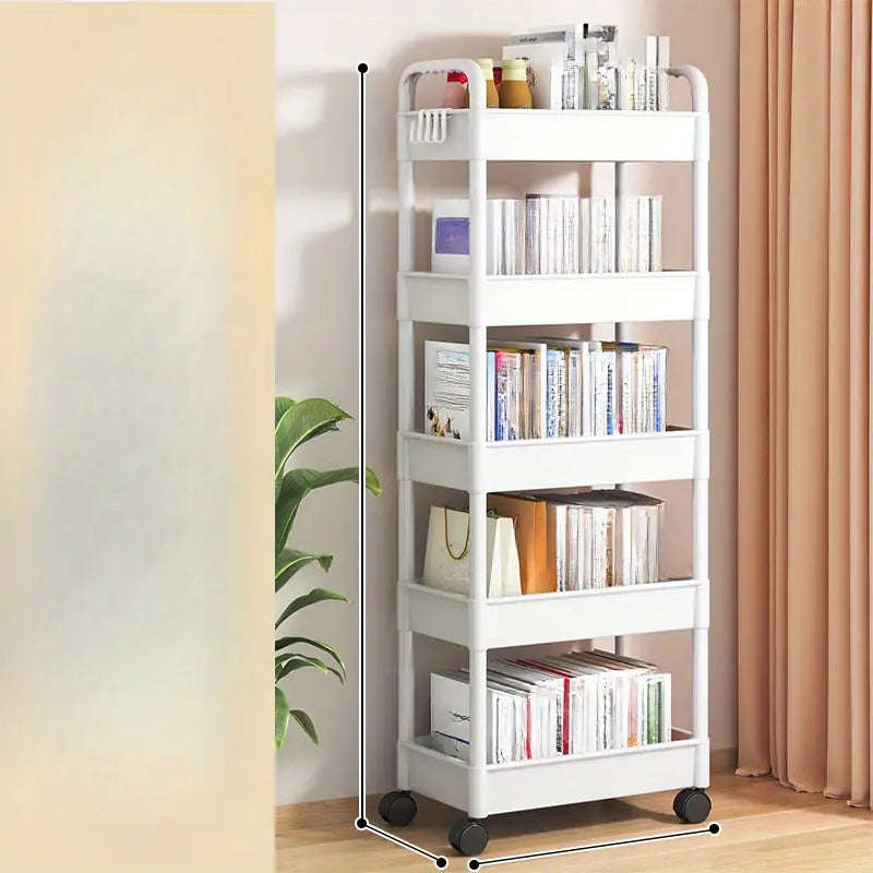 ZS - 5 Tier Multi-Purpose Rolling Cart Trolley - White
