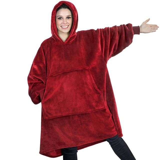 ZS - Huggle Hoodie Ultra Plush Blanket, One Size - Navy