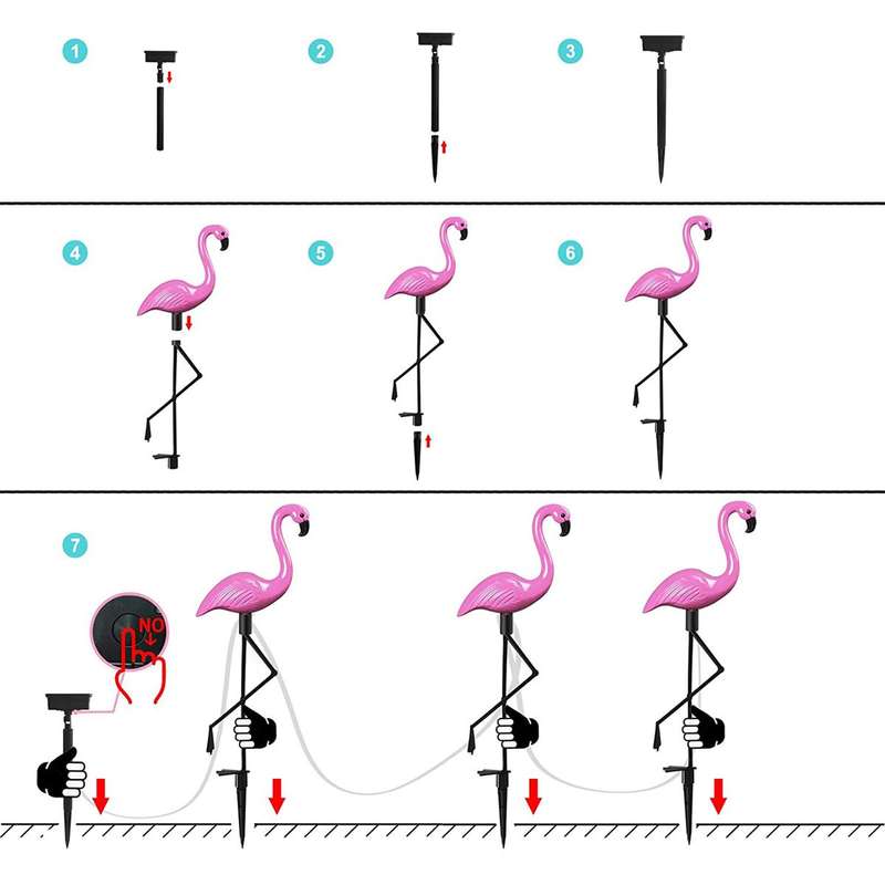 ZS - Waterproof Solar Flamingo Garden LED Lights