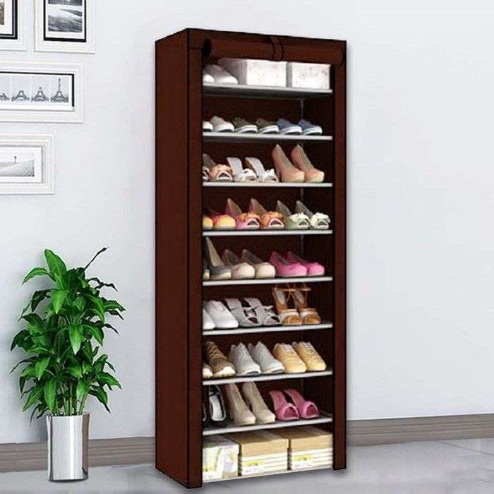 ZS - 9 Tier Fabric Shoe Cabinet - Gray