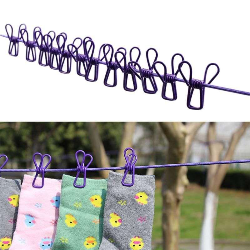 ZS - Camping Home Laundry Line Elastic Clothesline - Red