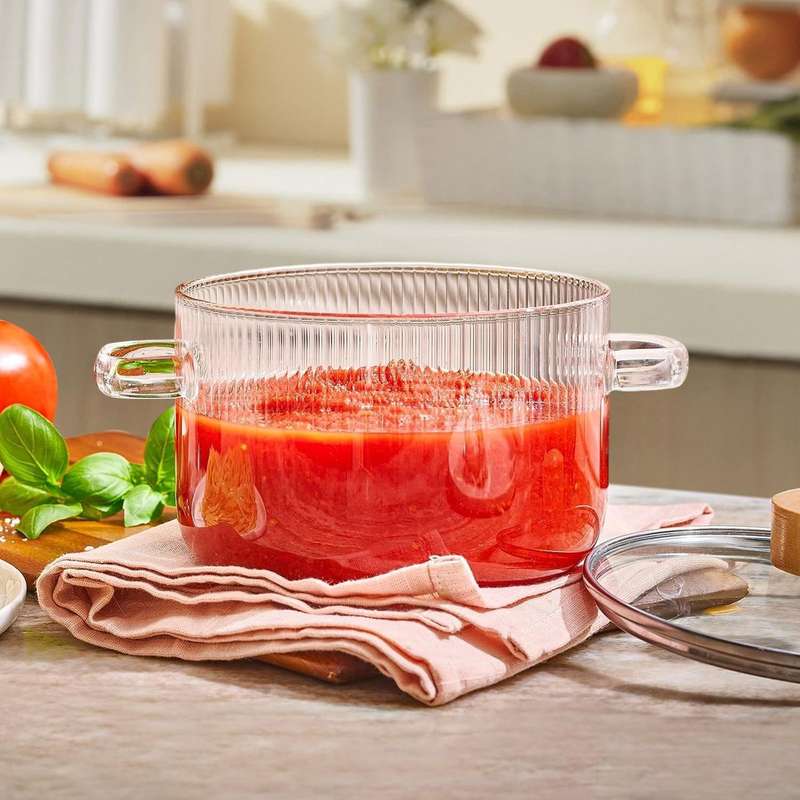 ZS - Glass Pot Heat Resistant Compatible With Gas & Electric Ceramic Stove - 1800ml