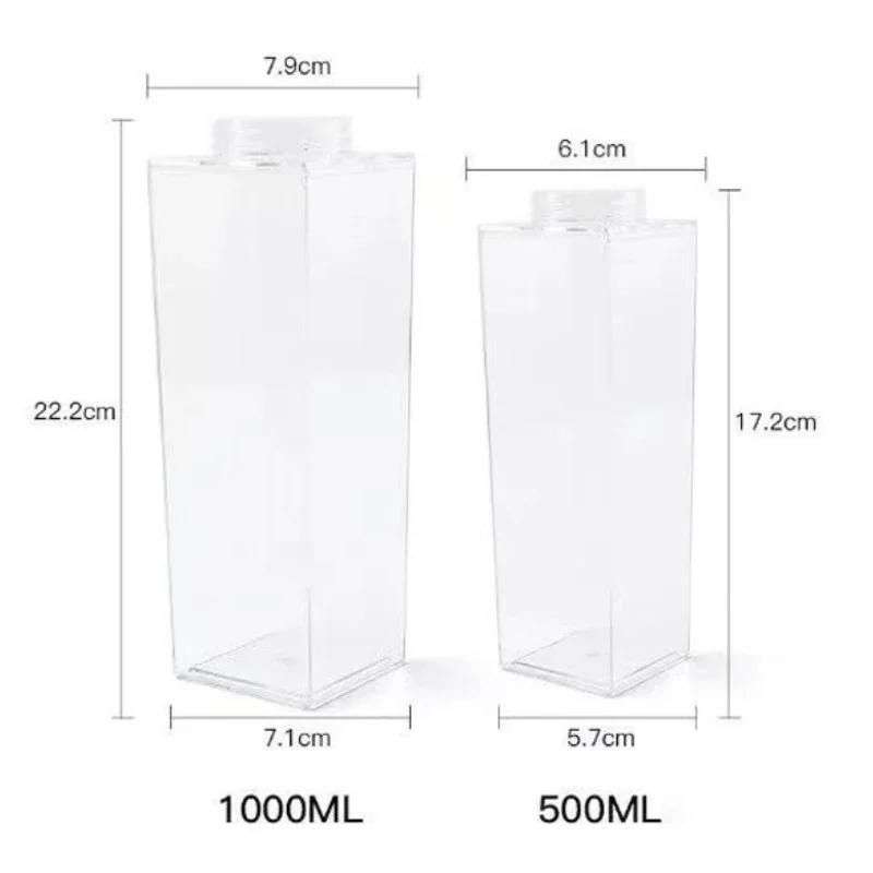 ZS - Milk - Water - Juice Clear Plastic Water Bottle 1L - Orange