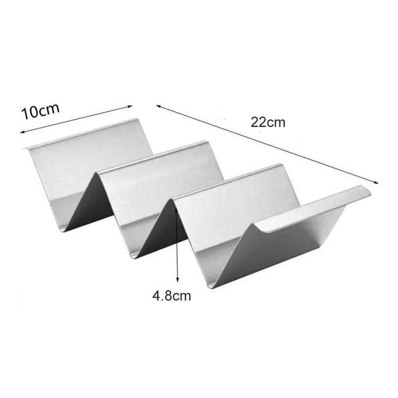 ZS - Taco Holder Stand Stainless Steel Taco Rack with Handles 3PCS SET