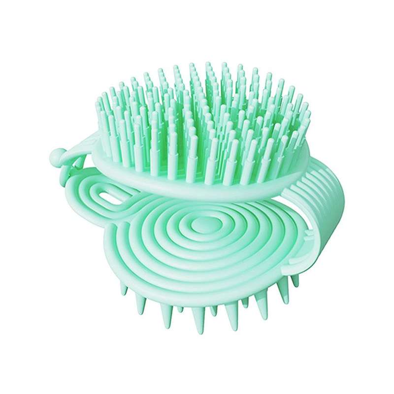 ZS - 2 in 1 Silicone Scrub Brush Scalp Massager Shampoo Brush - Pink