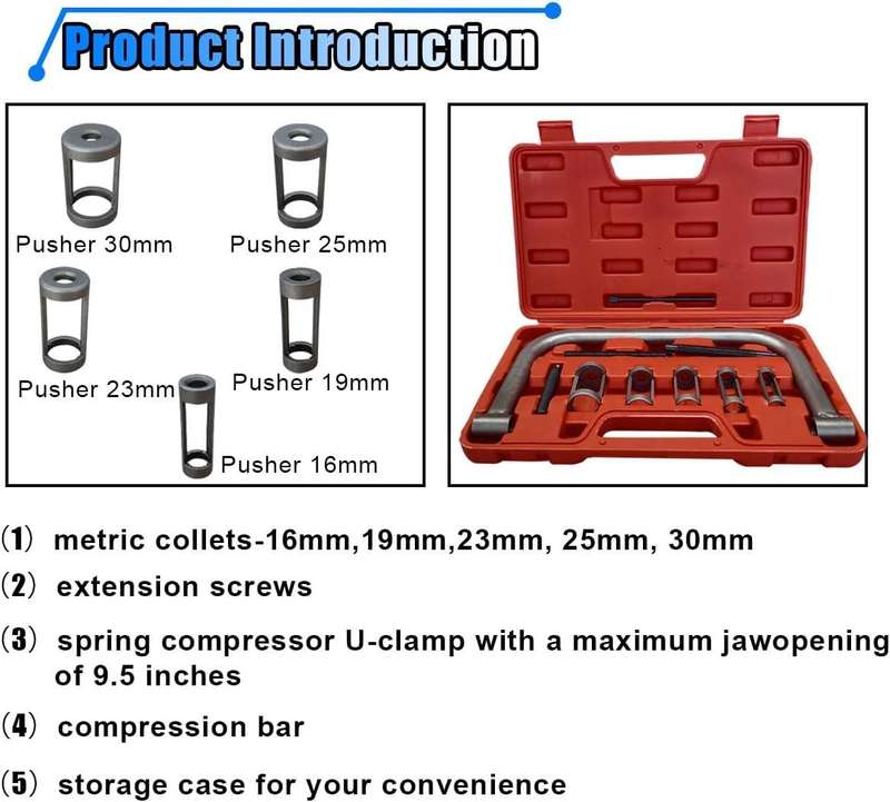 ZS - 11 PCS Universal Valve Pilers Spring Compressor Repair Tool Kit Set