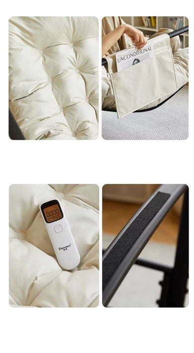 Simple and stylish single rocking chair that can sleep or lie down - Gray