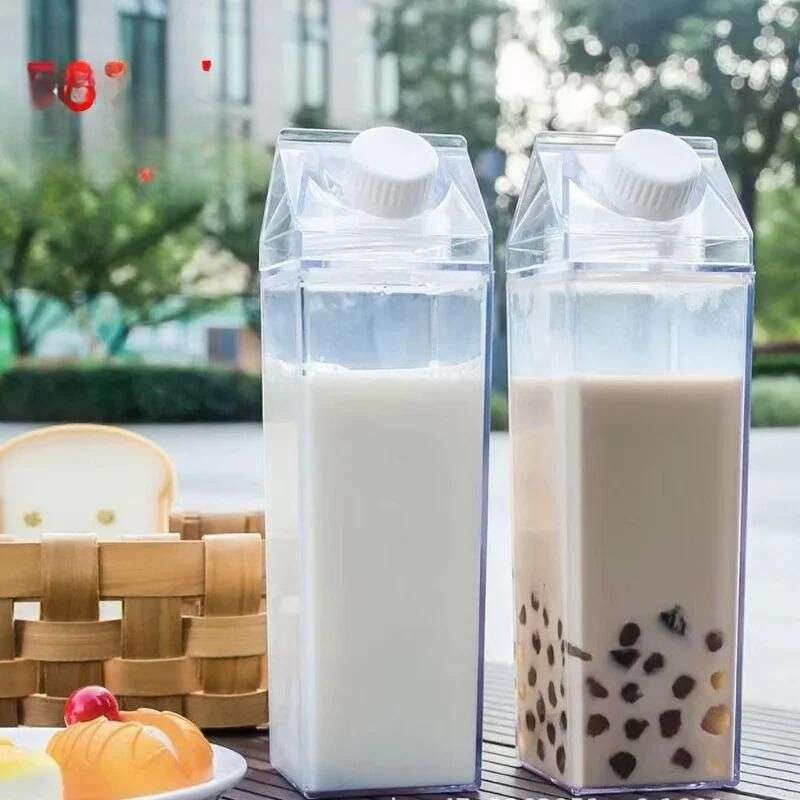 ZS - Milk - Water - Juice Clear Plastic Water Bottle 1L - Orange
