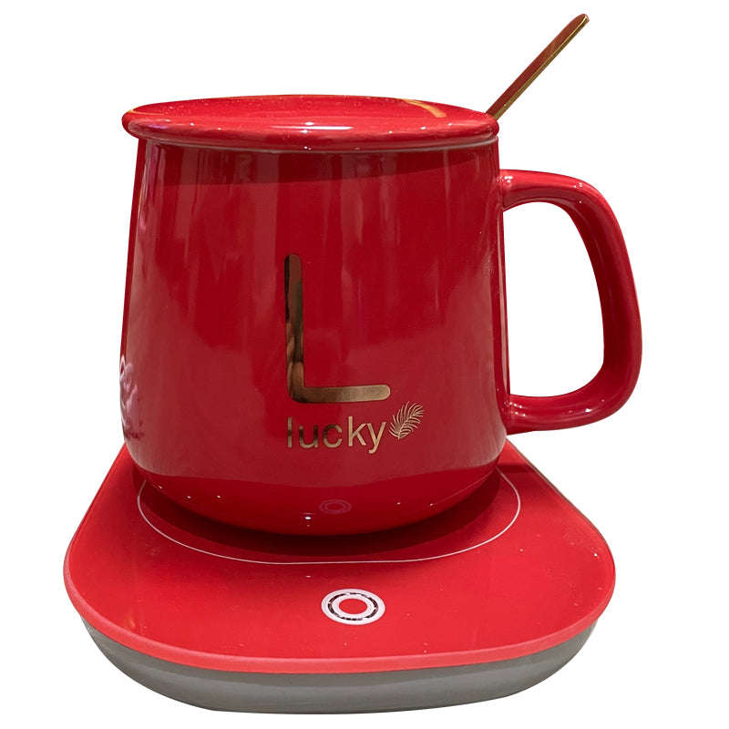 ZS - Ceramic Coffee Cup with Heating Pad - Red