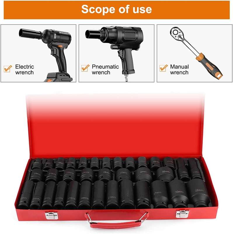 35pcs 1/2 inch Heavy Duty Impact Socket Set