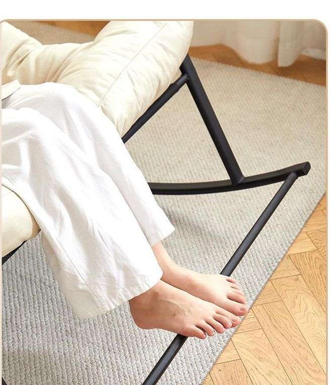 Simple and stylish single rocking chair that can sleep or lie down - Gray