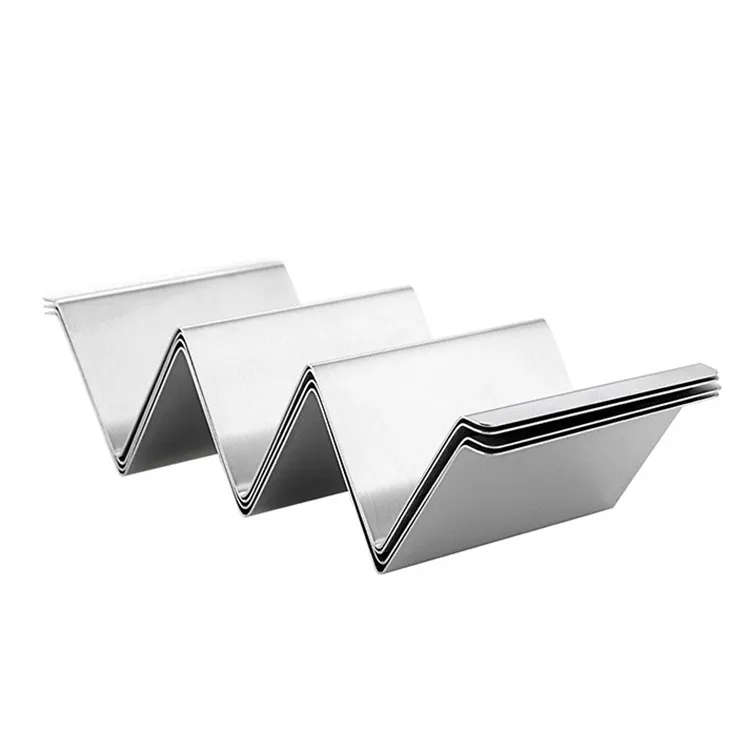 ZS - Taco Holder Stand Stainless Steel Taco Rack with Handles 3PCS SET