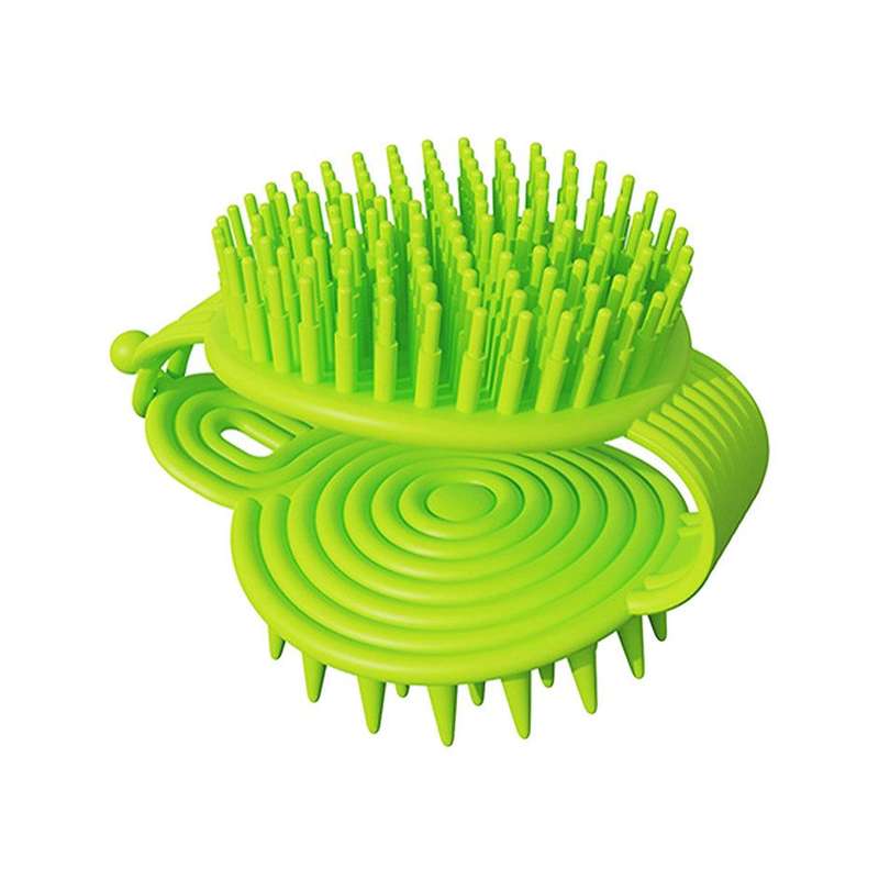 ZS - 2 in 1 Silicone Scrub Brush Scalp Massager Shampoo Brush - Pink