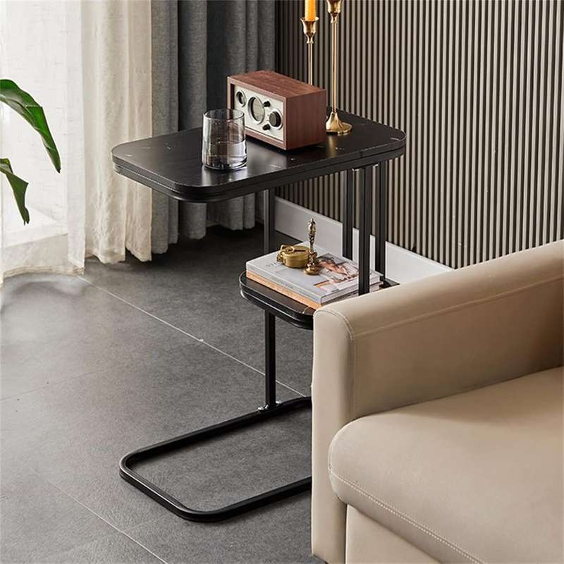 2-Tier Chic Luxurious Side Table - White