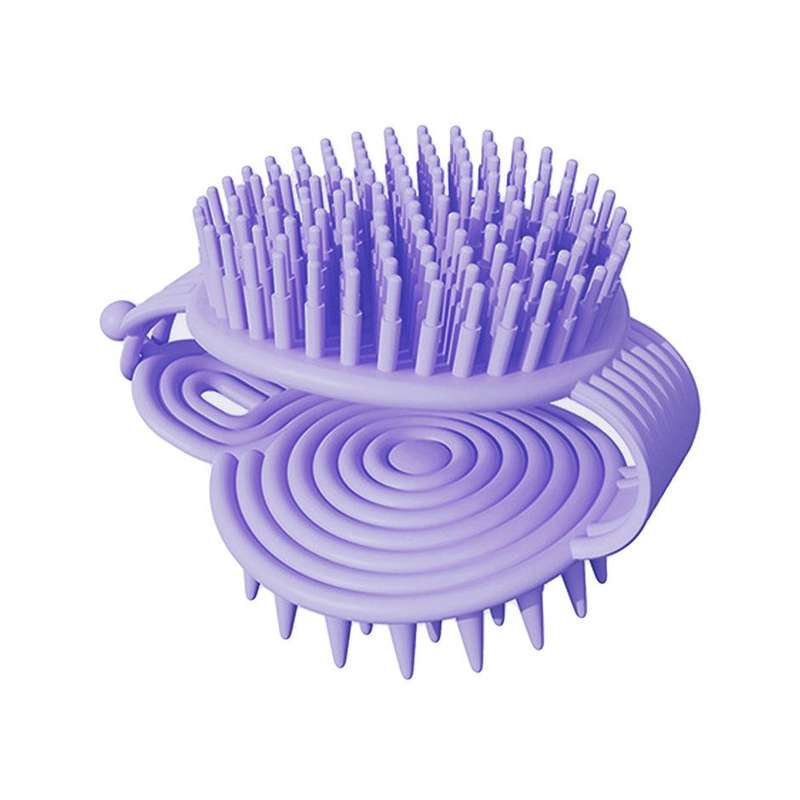 ZS - 2 in 1 Silicone Scrub Brush Scalp Massager Shampoo Brush - Pink
