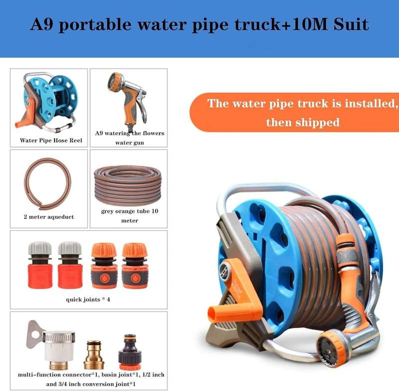 ZS - Portable Hose Pipe Reel Classic Hose Reel Set Including Hose Reel - 15M