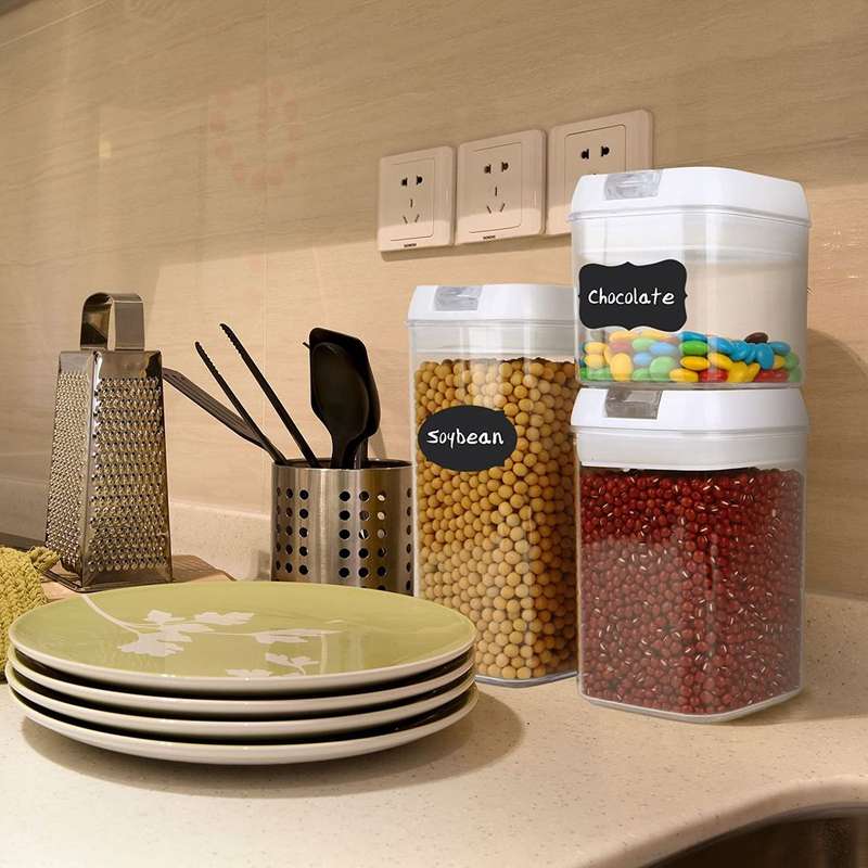 ZS - 7 Pieces Of Air-Tight Sealed Food Storage Container Set - Black
