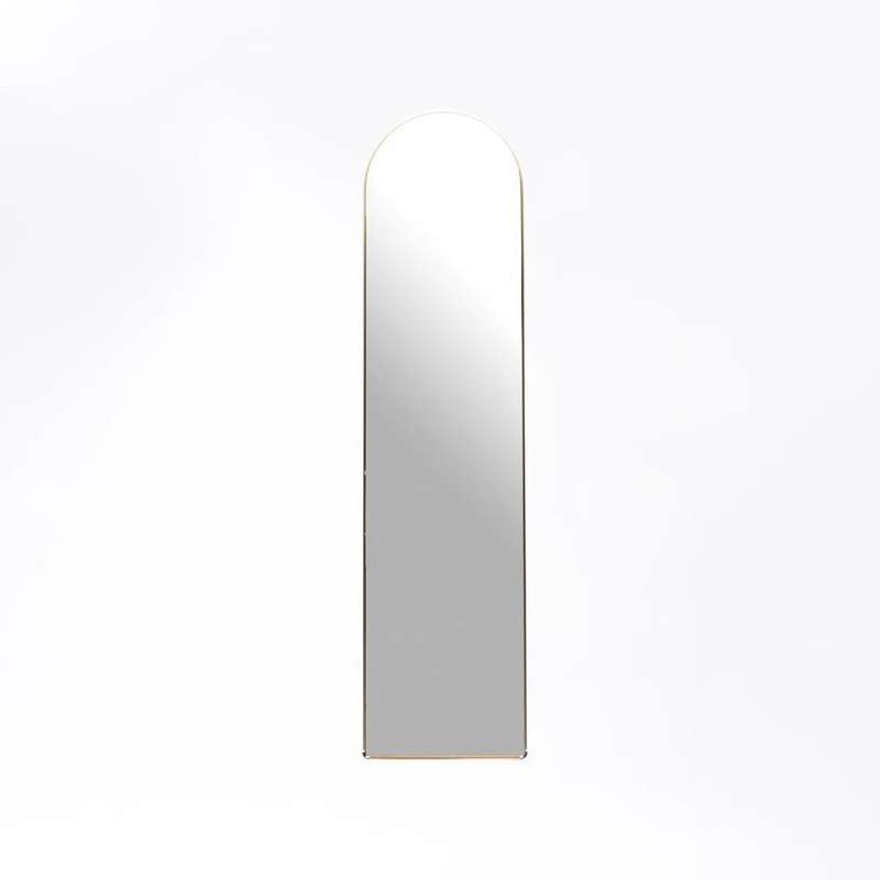 ZS - Free-Standing or Wall-Mount Aluminum Frame Arched Mirror - 146 cm x 36 cm - Black