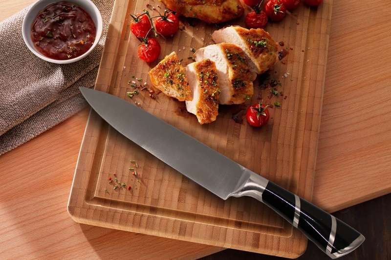 ZS - 9 Piece Stainless Steel Rotating Kitchen Knife Set - Black