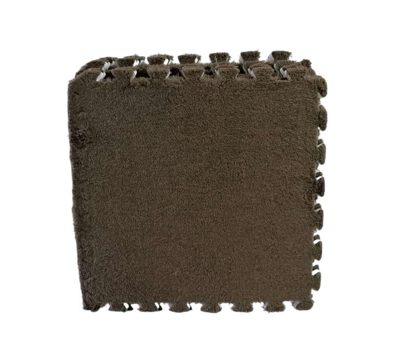 ZS - 10 Pieces Fluffy Puzzle Foam Floor Mat - Beige
