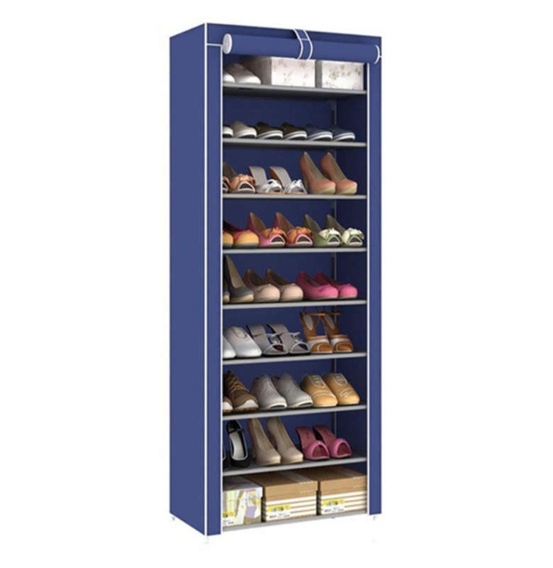 ZS - 9 Tier Fabric Shoe Cabinet - Gray