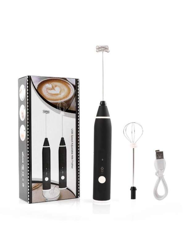 ZS - Rechargeable Portable 2 in 1 Milk Frother - Black