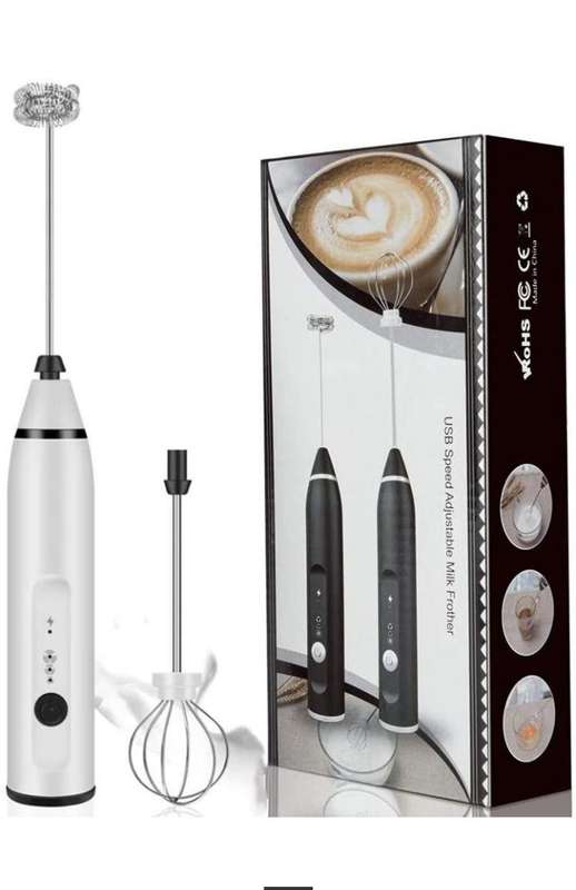 ZS - Rechargeable Portable 2 in 1 Milk Frother - Black
