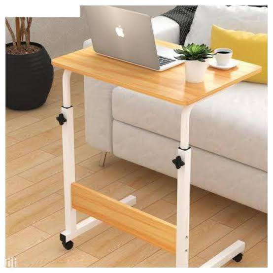 Portable Laptop Desk With Adjustable Stand & Wheels - Black