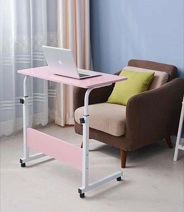 Portable Laptop Desk With Adjustable Stand & Wheels - Black