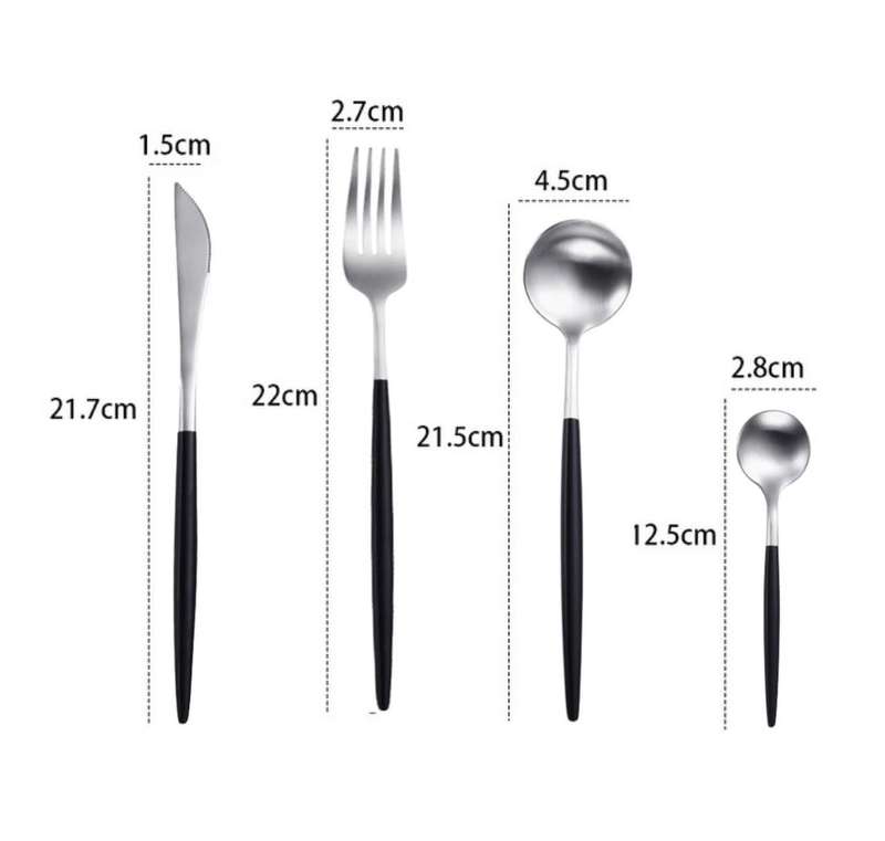 2 Tone Cutlery Set 24pcs Set - Gray and Gold