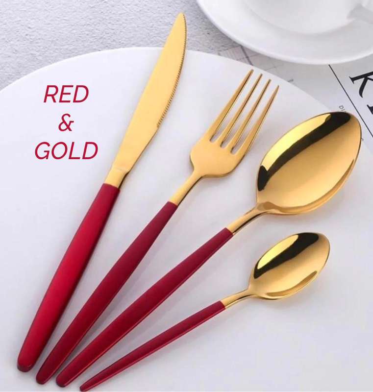 2 Tone Cutlery Set 24pcs Set - Gray and Gold