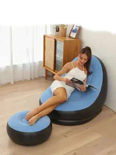 ZS - Flocking Sofa Set Inflatable - Black&Khaki