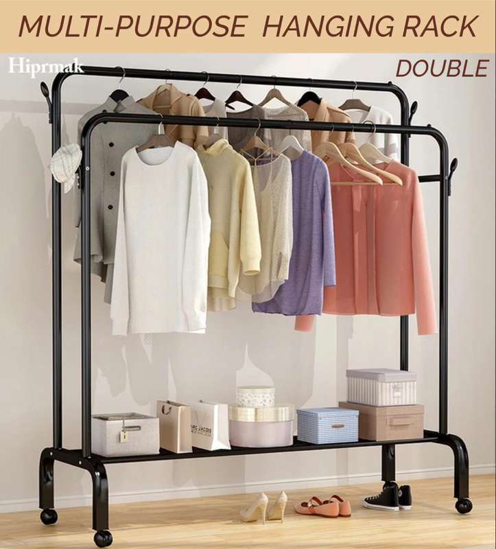 Multi-purpose Hanging Rack With Wheels - White