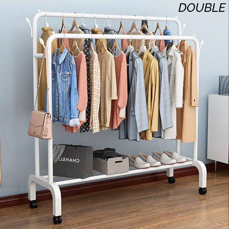 Multi-purpose Hanging Rack With Wheels - White