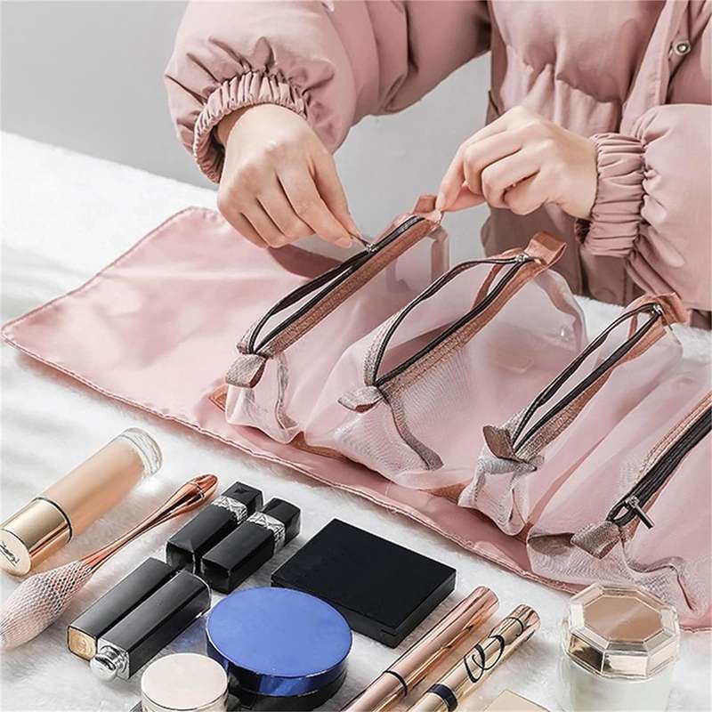 ZS - 4 IN 1 Detachable Toiletry Make up Storage Bag - Beige