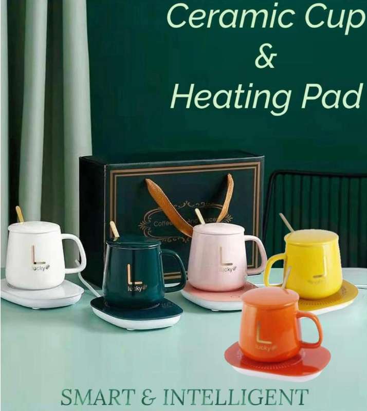 ZS - Ceramic Coffee Cup with Heating Pad - Green