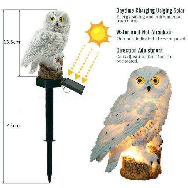Bird Statue Solar Light - Owl