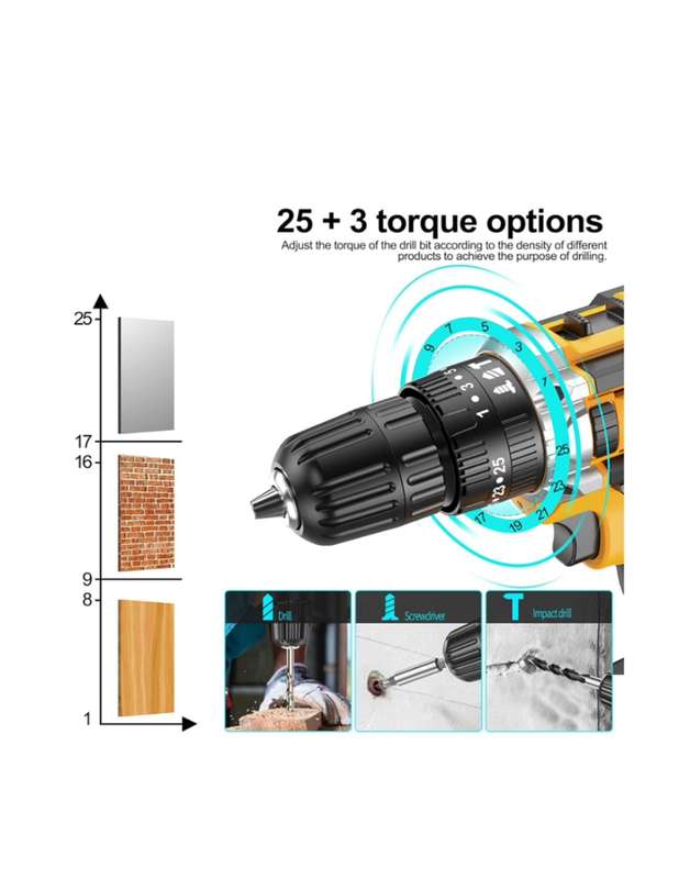 21V Electric Household Drill CORDLESS - Blue