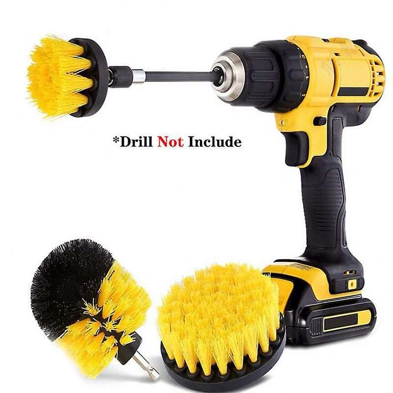 Drill Brush Set Attachment Kit Pack of 3 - All Purpose Power Scrubbe