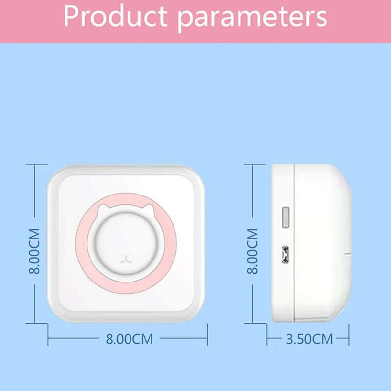 ZS - Wireless Mini Bluetooth Thermal Printer - Pink
