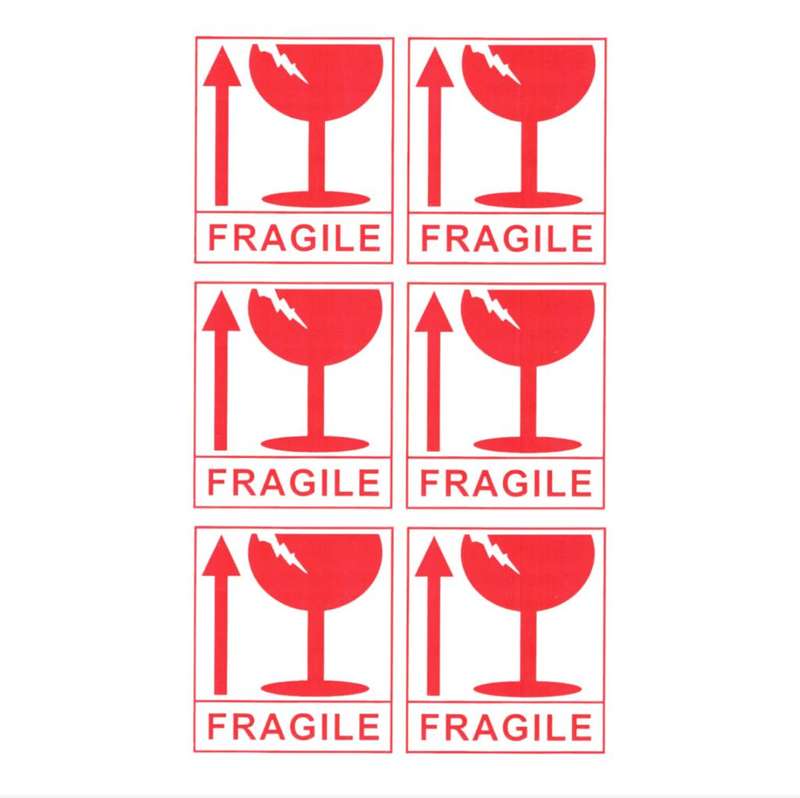 ZS - Fragile Sticker 8x7cm 200 Pack