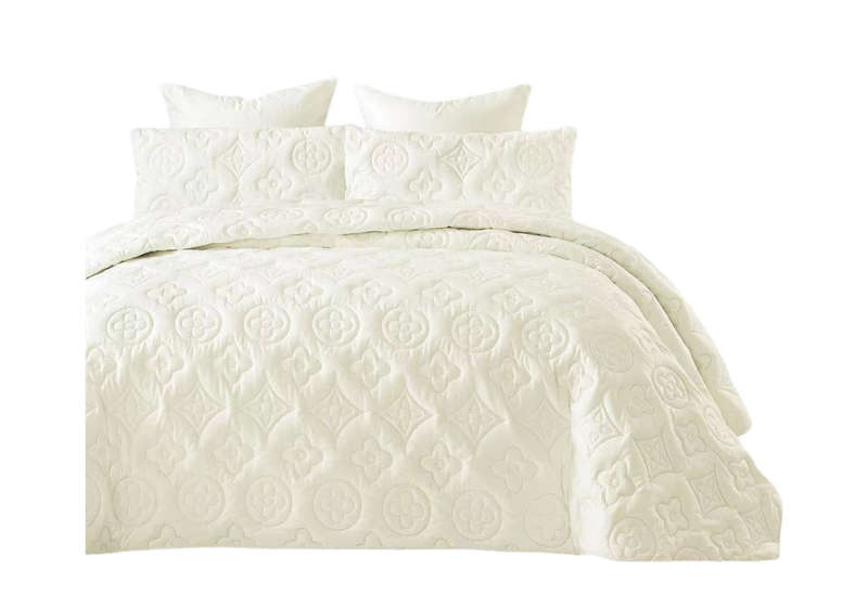 5pcs Super King MOKKA Quilted Bedspread - Beige