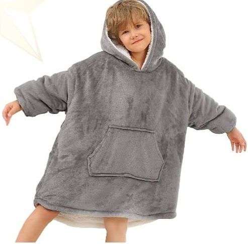 ZS - Kids Huggle Hoodie Oversized Ultra Plush Blanket Hoodie - Navy