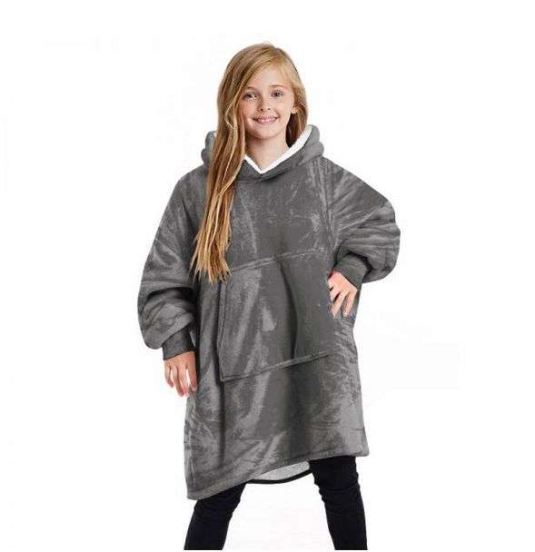 ZS - Kids Huggle Hoodie Oversized Ultra Plush Blanket Hoodie - Navy